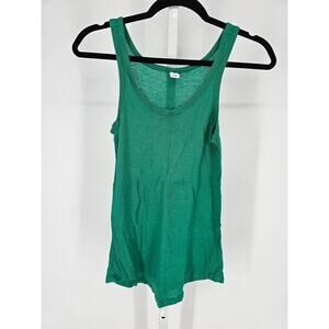Old Navy Women's Green Sleeveless V-neck Rayon-Linen Blend Tank Top Size XS